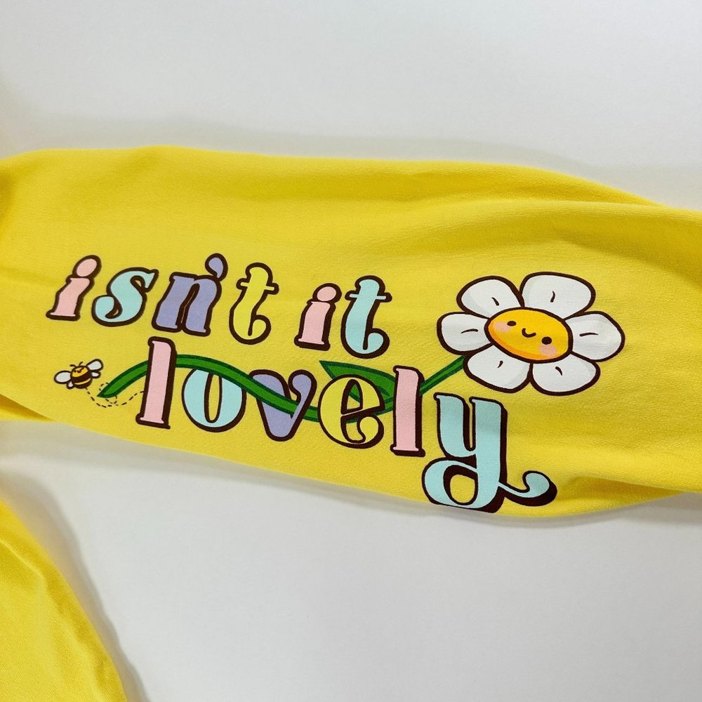 Dolls Kill BSR By Samii Ryan Women's Yellow Sweatpants Jogger Isn't it lovely Sz - Picture 4 of 11